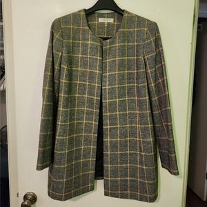 Kasper Women's Gray Yellow Plaid Blazer - Size 14